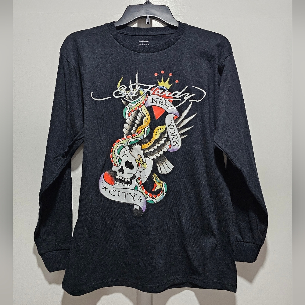 NWOT Ed Hardy Skull and Eagle Long Sleeve Tee, Kid's XL